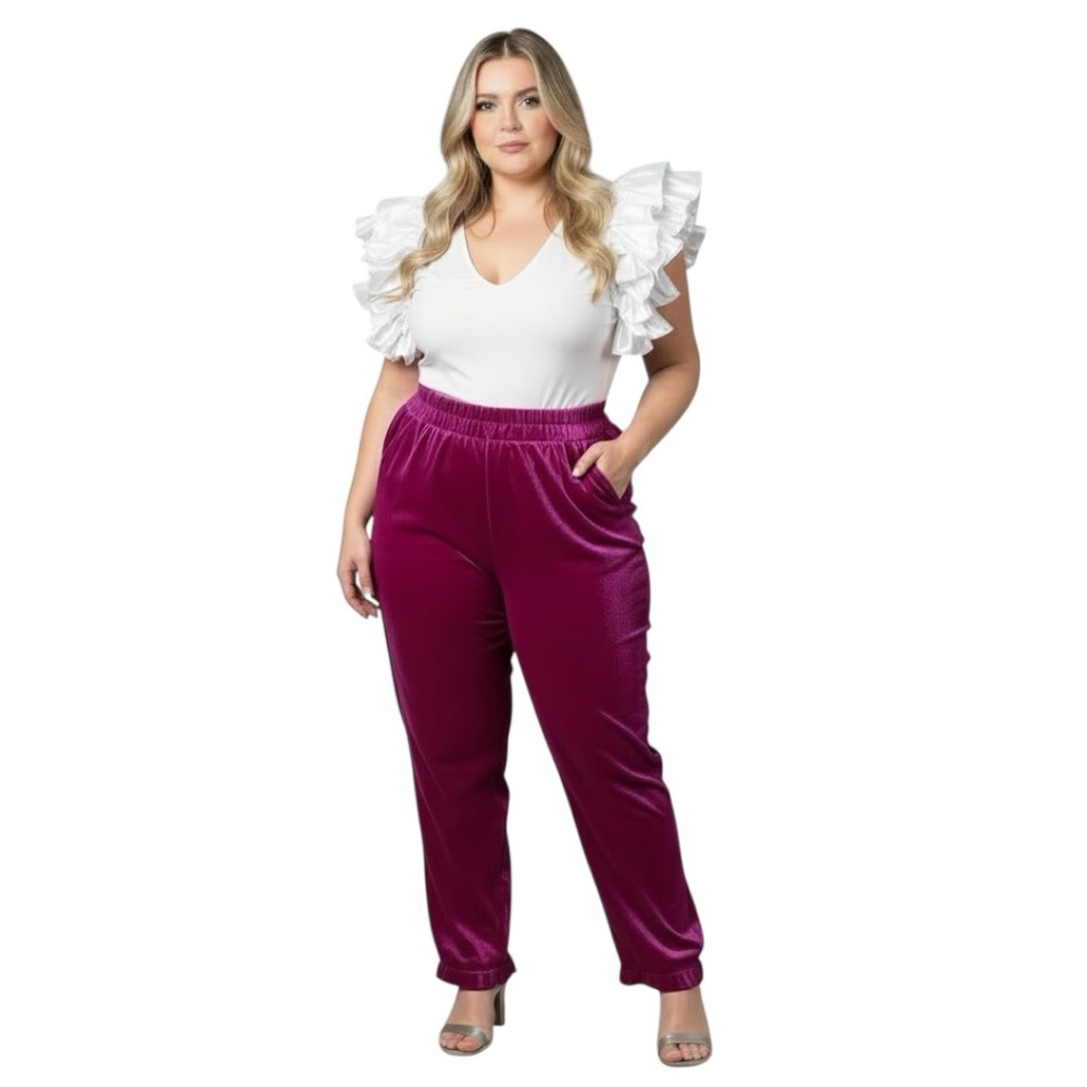 128 NWT Umgee Plus Velvet in Deep Berry Size 1XL